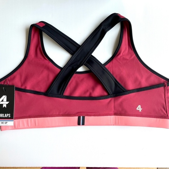 NWT FOURLAPS Infinity Sports Bra Red Velvet Size XXL Running Active Gorpcore - Picture 8 of 9